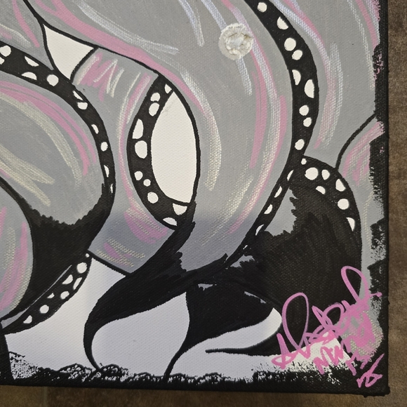 HANDCRAFTED Abstract Alien Painting HANDMADE Artwork HANDPAINTED Wall Art Decor - Picture 17 of 17